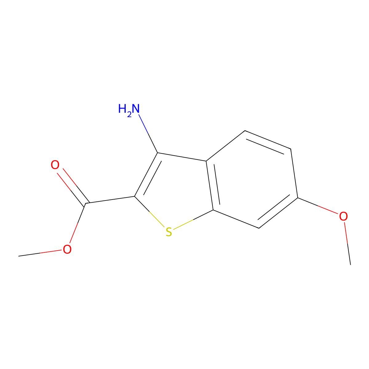 Methyl 3-amino-6-methoxybenzo[b]thiophene-2-carboxylate molecular structure, CAS 189439-55-2