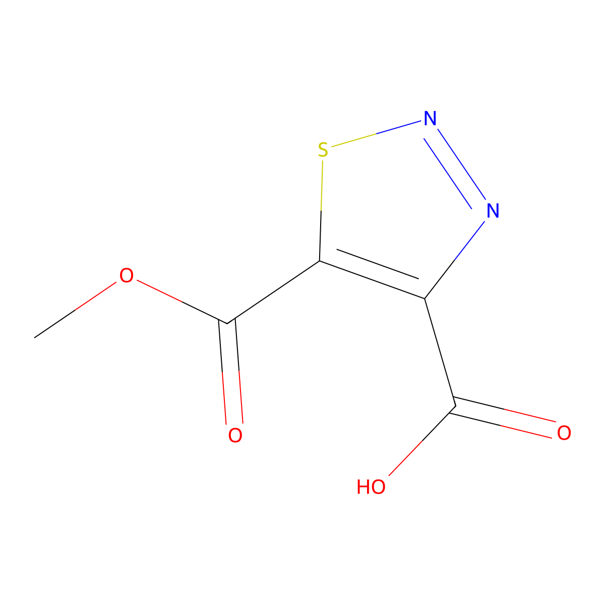 5-(Methoxycarbonyl)-1,2,3-thiadiazole-4-carboxylic acid molecular structure, CAS 1894393-21-5