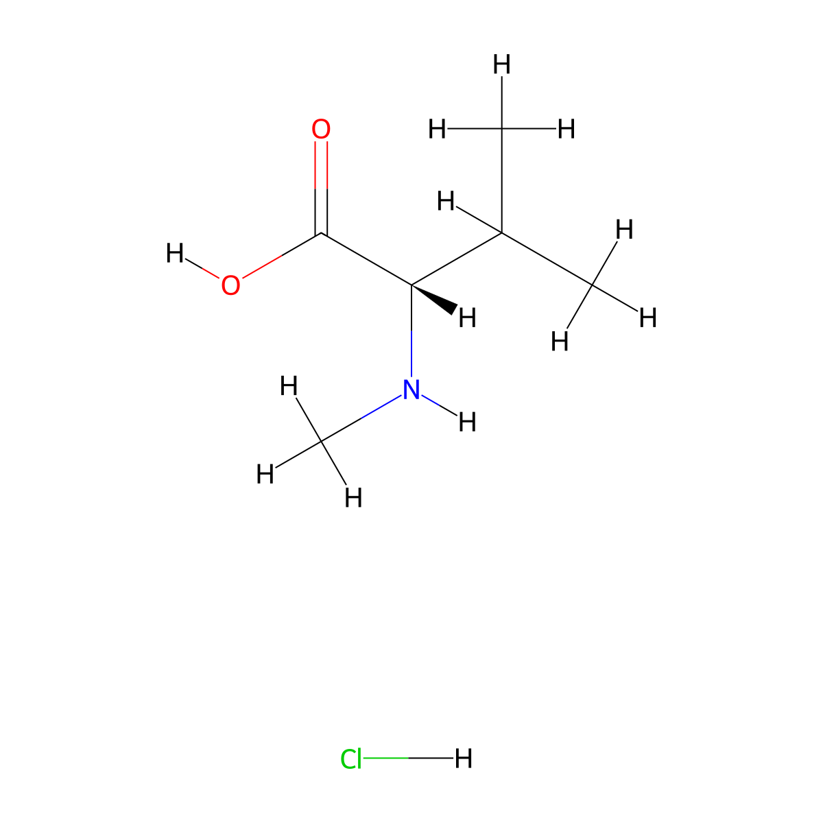 N-Me-Val-OH.HCl molecular structure, CAS 18944-00-8