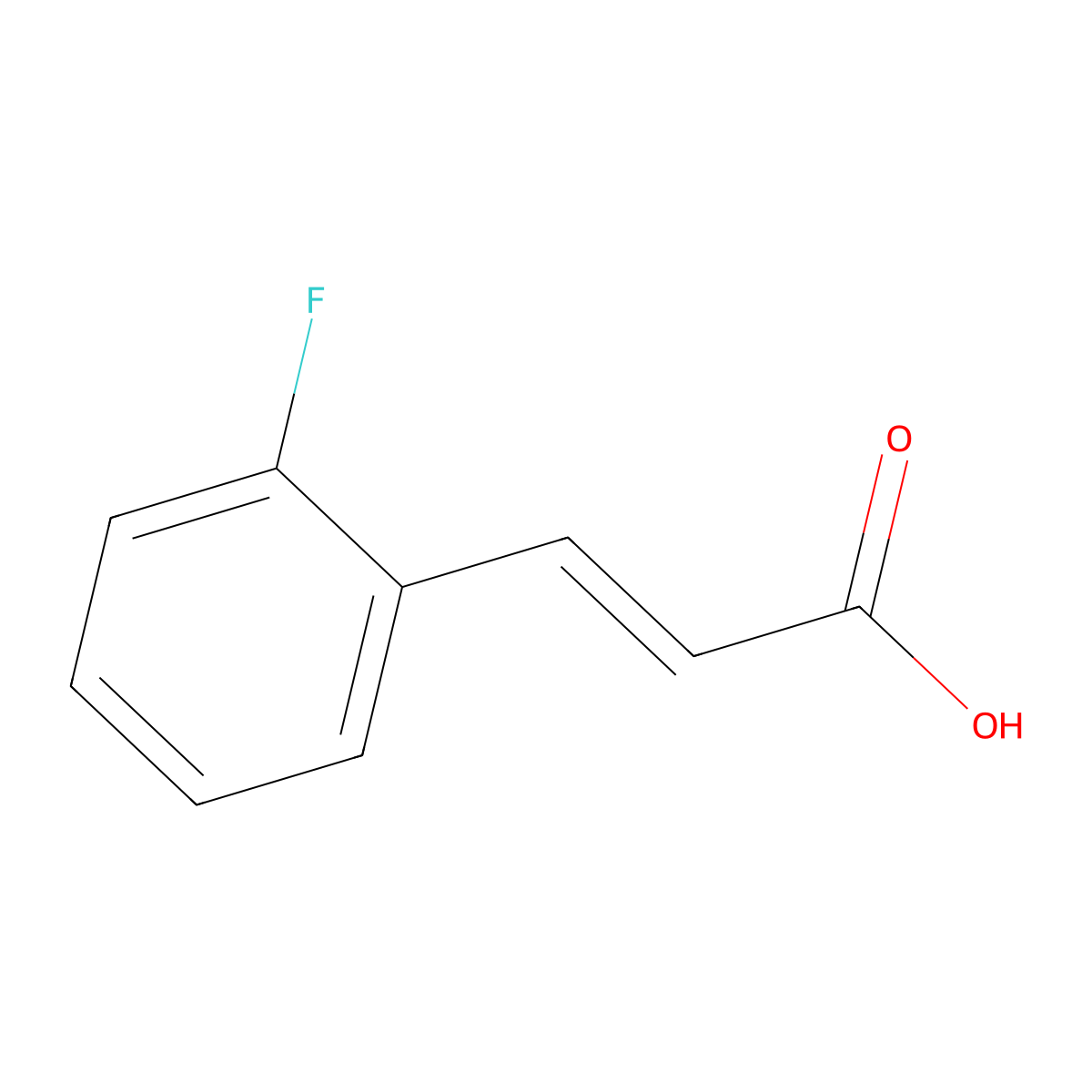 2-Fluorocinnamic acid molecular structure, CAS 18944-77-9