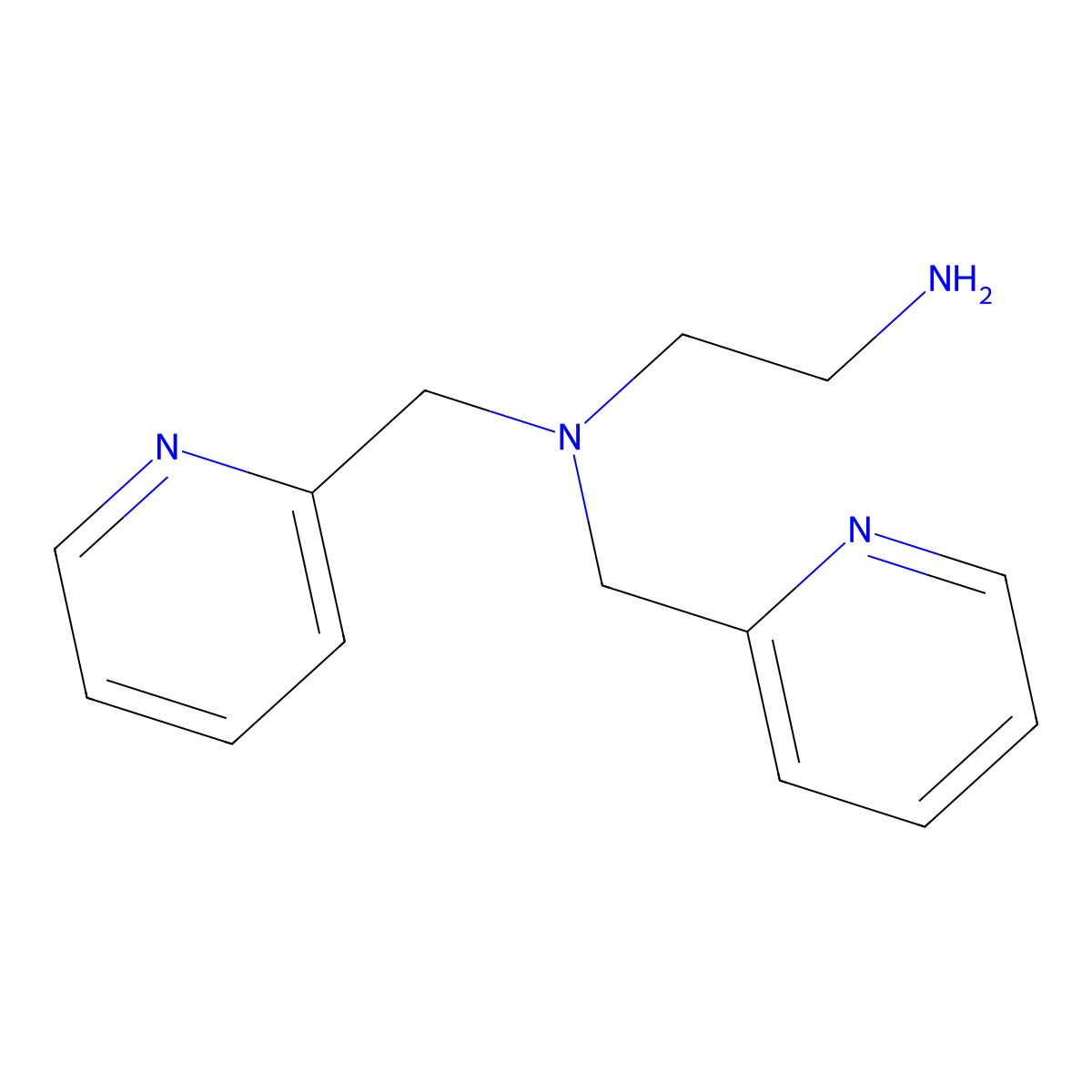 1,2-Ethanediamine, N,N-bis(2-pyridinylmethyl)- molecular structure, CAS 189440-33-3