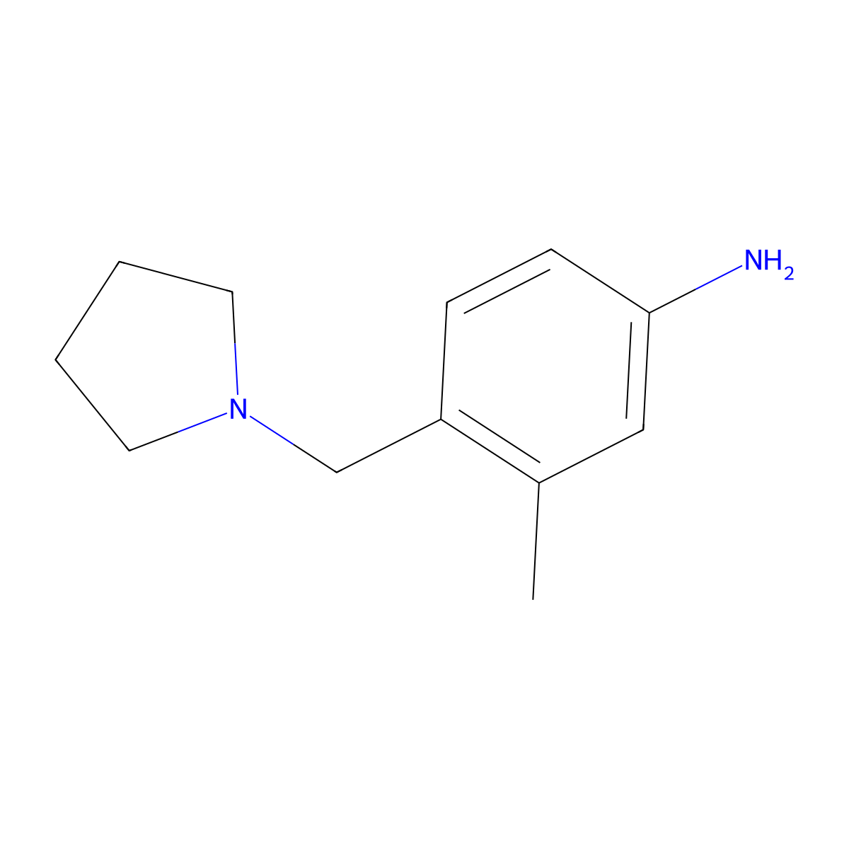 3-Methyl-4-(pyrrolidin-1-ylmethyl)aniline molecular structure, CAS 1894403-11-2