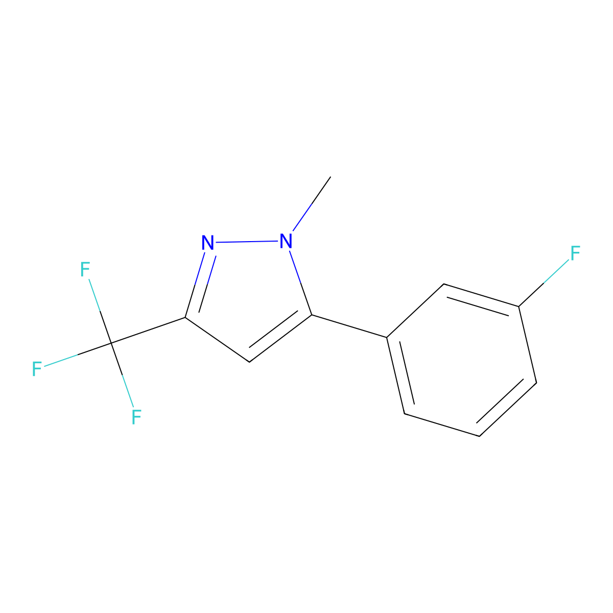 5-(3-Fluorophenyl)-1-methyl-3-(trifluoromethyl)-1H-pyrazole molecular structure, CAS 1894419-30-7