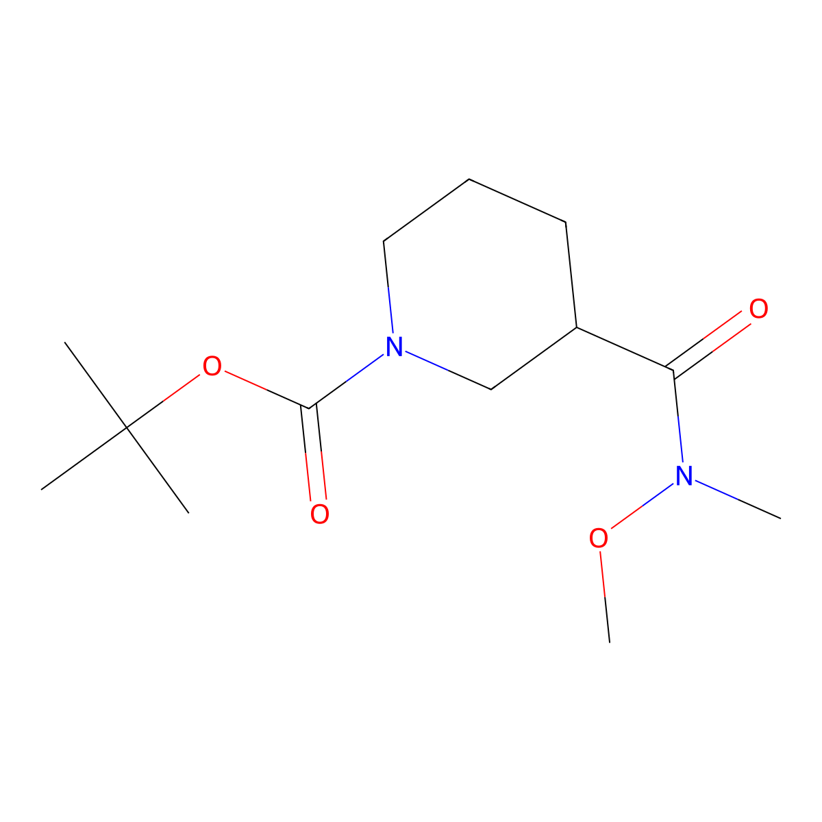Tert-butyl 3-[methoxy(methyl)carbamoyl]piperidine-1-carboxylate molecular structure, CAS 189442-78-2