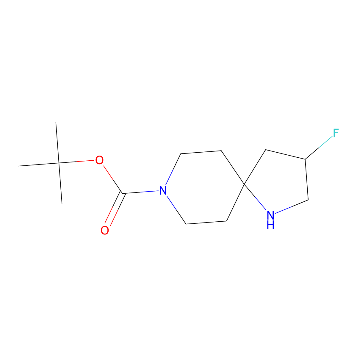 tert-Butyl 3-fluoro-1,8-diazaspiro[4.5]decane-8-carboxylate molecular structure, CAS 1894429-17-4