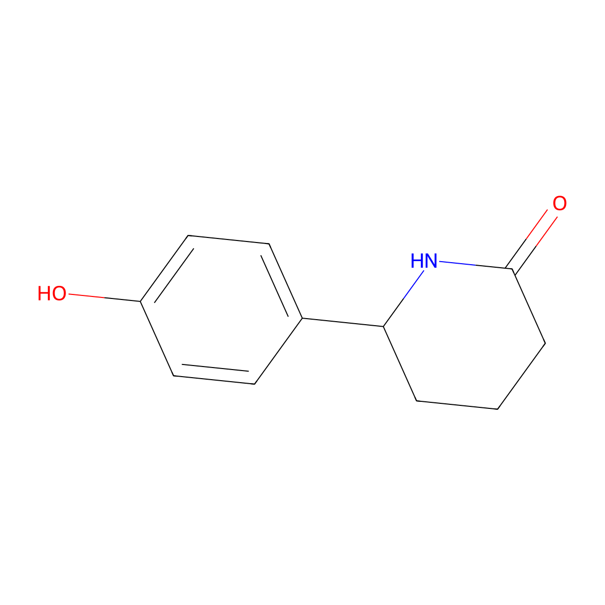 6-(4-Hydroxyphenyl)piperidin-2-one molecular structure, CAS 1894476-63-1