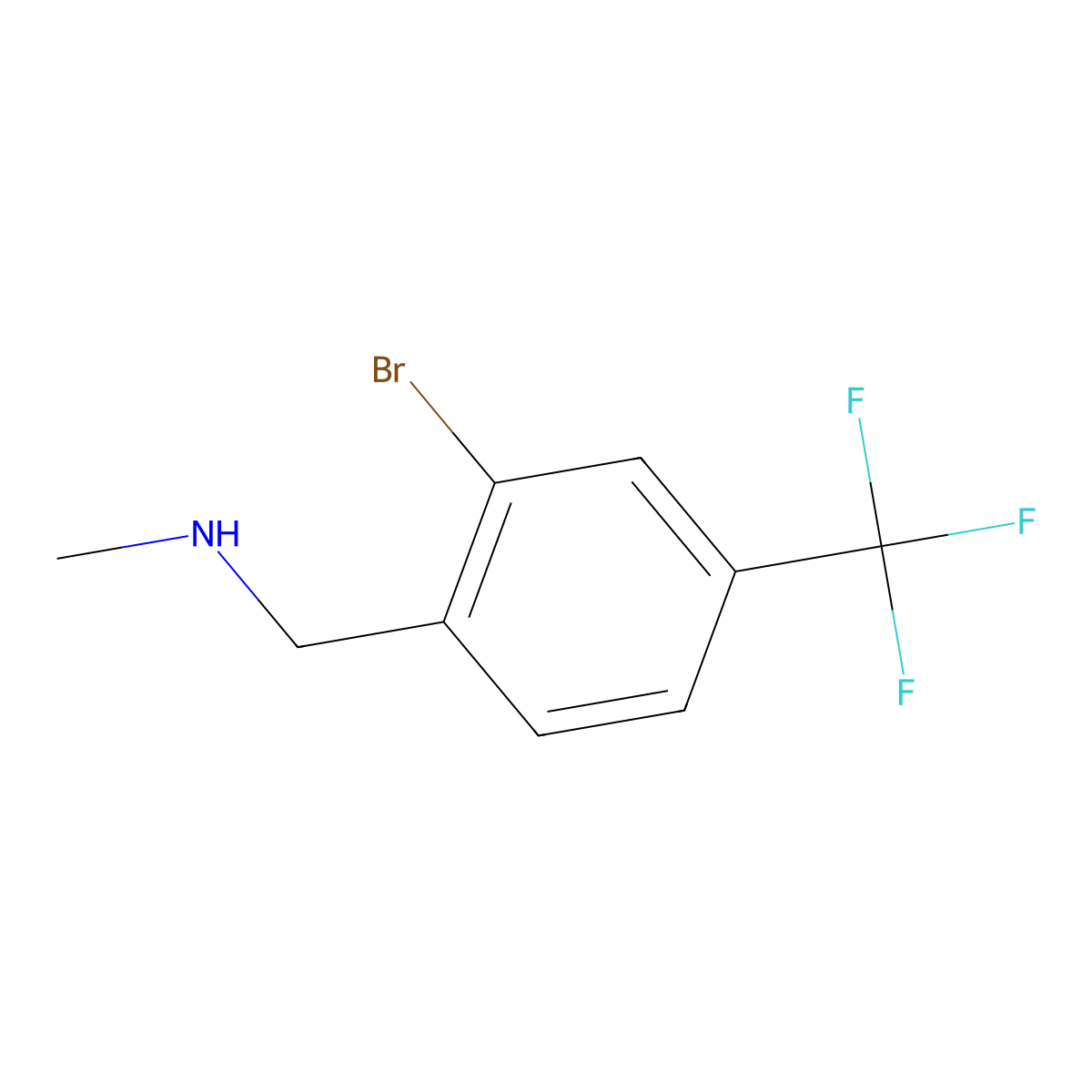 {[2-Bromo-4-(trifluoromethyl)phenyl]methyl}(methyl)amine molecular structure, CAS 1894484-84-4