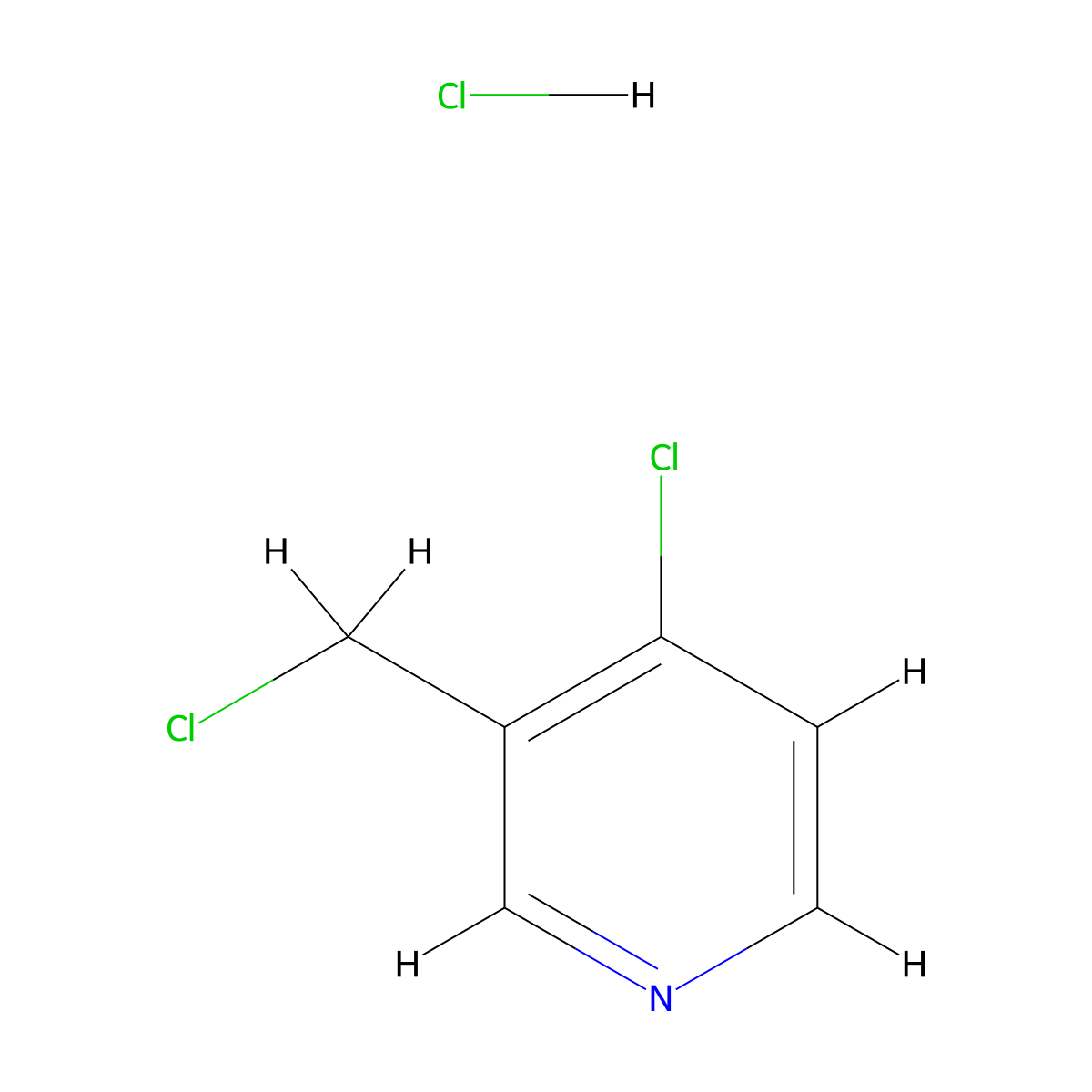 4-Chloro-3-(chloromethyl)pyridine hydrochloride molecular structure, CAS 189449-56-7