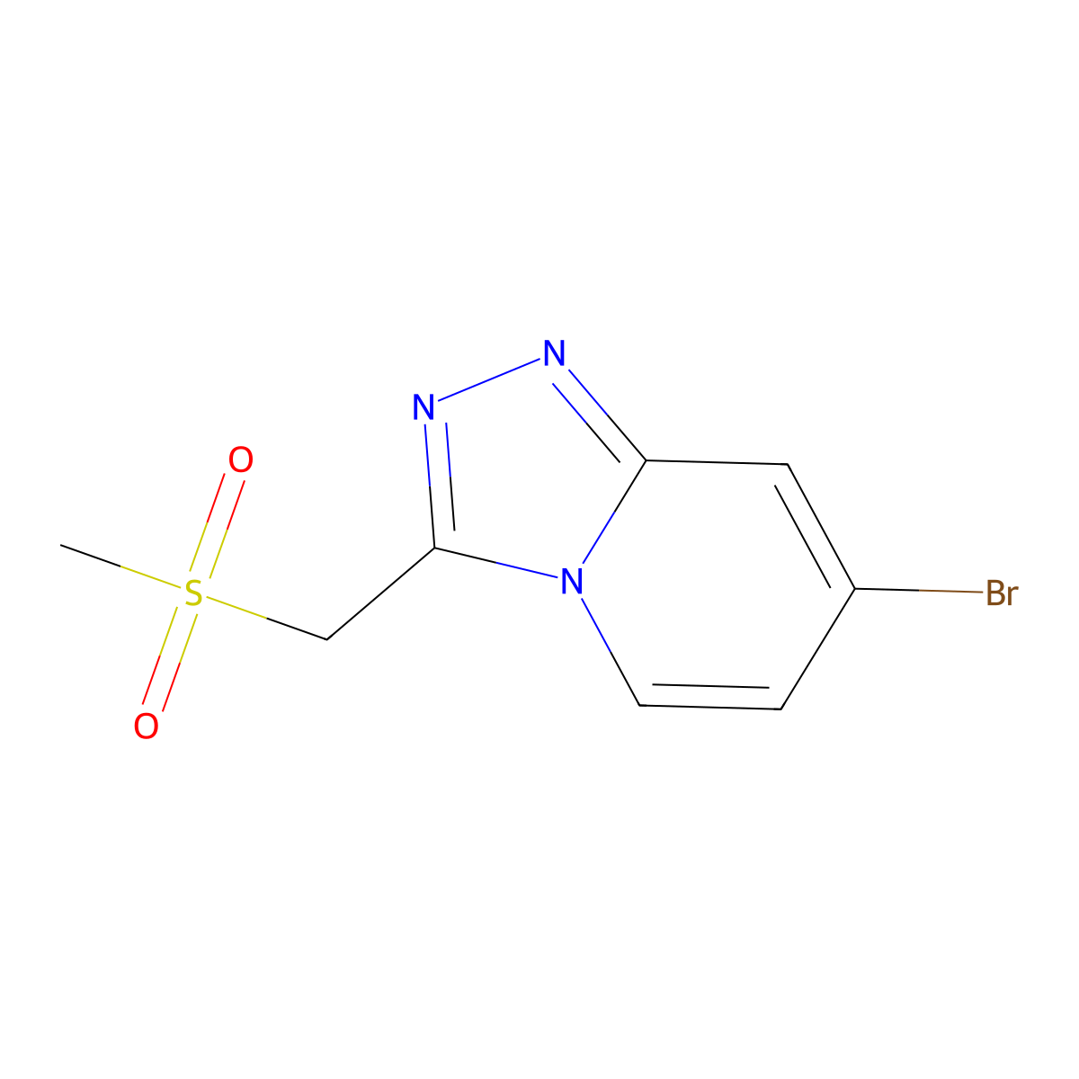 7-Bromo-3-(methanesulfonylmethyl)-[1,2,4]triazolo[4,3-a]pyridine molecular structure, CAS 1894492-84-2