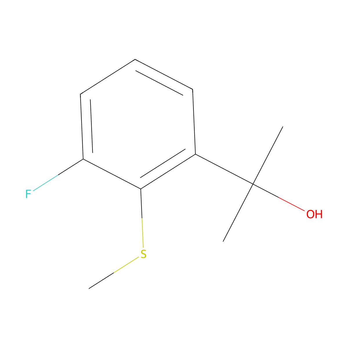 2-(3-Fluoro-2-(methylthio)phenyl)propan-2-ol molecular structure, CAS 1894494-54-2