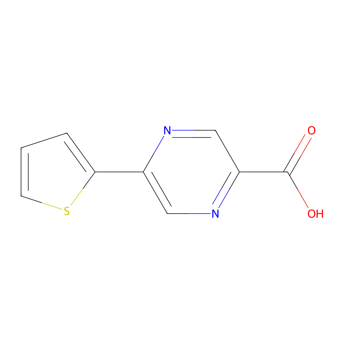 5-(Thiophen-2-yl)pyrazine-2-carboxylic acid molecular structure, CAS 1894522-48-5