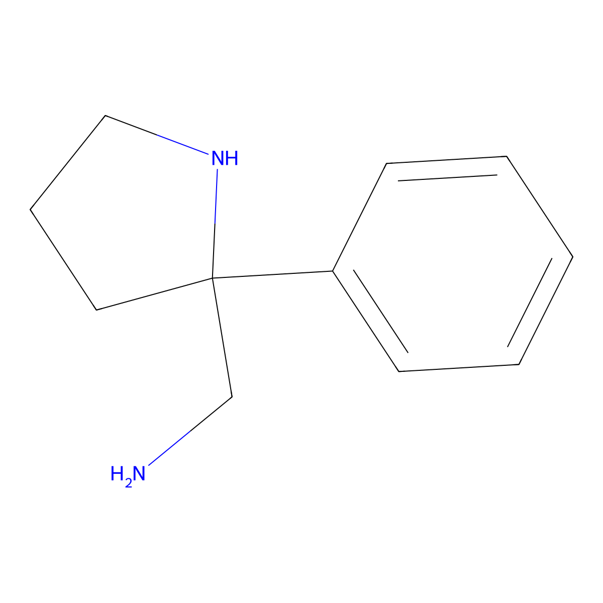 (2-Phenylpyrrolidin-2-yl)methanamine molecular structure, CAS 1894525-68-8