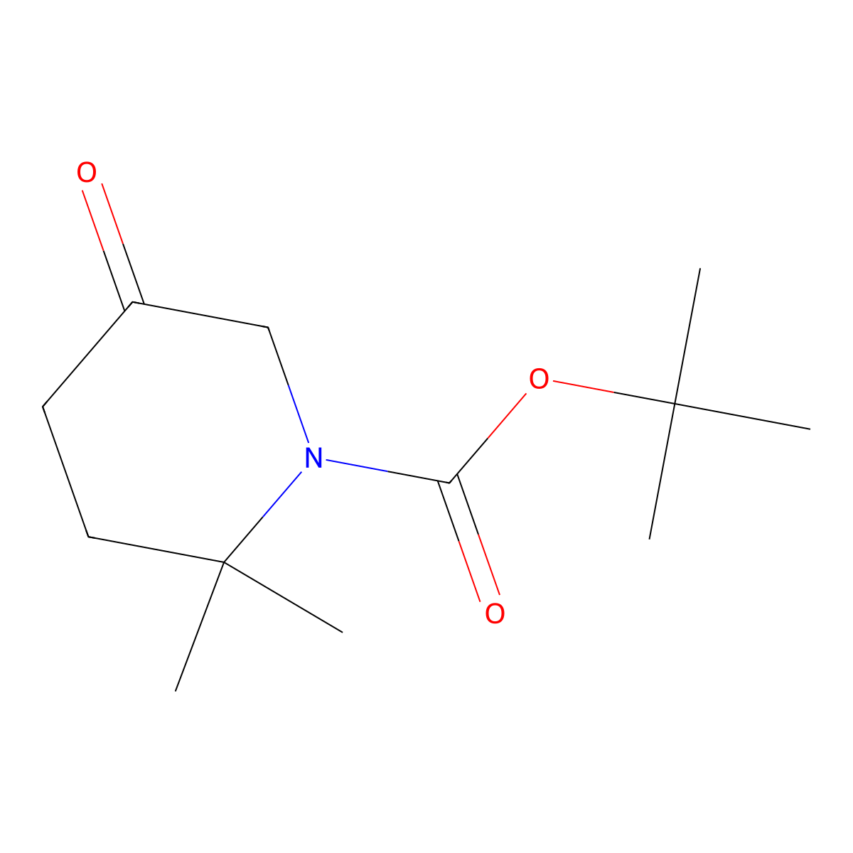 Tert-butyl 2,2-dimethyl-5-oxopiperidine-1-carboxylate molecular structure, CAS 1894533-96-0