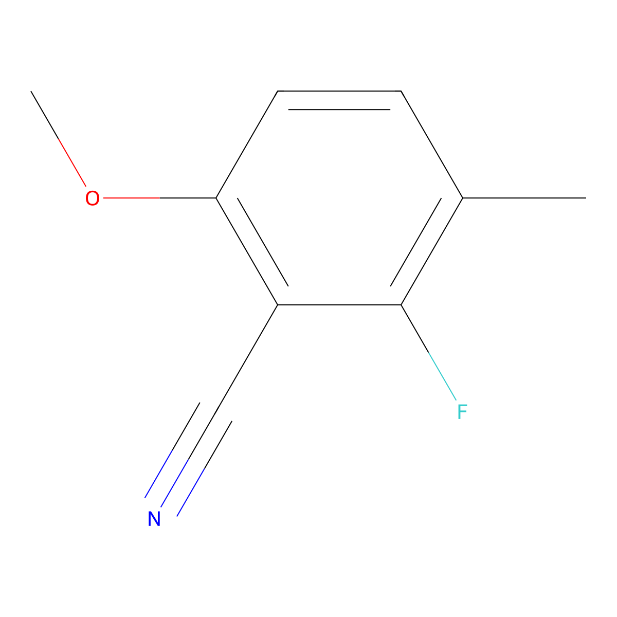 2-Fluoro-6-methoxy-3-methylbenzonitrile molecular structure, CAS 1894551-37-1