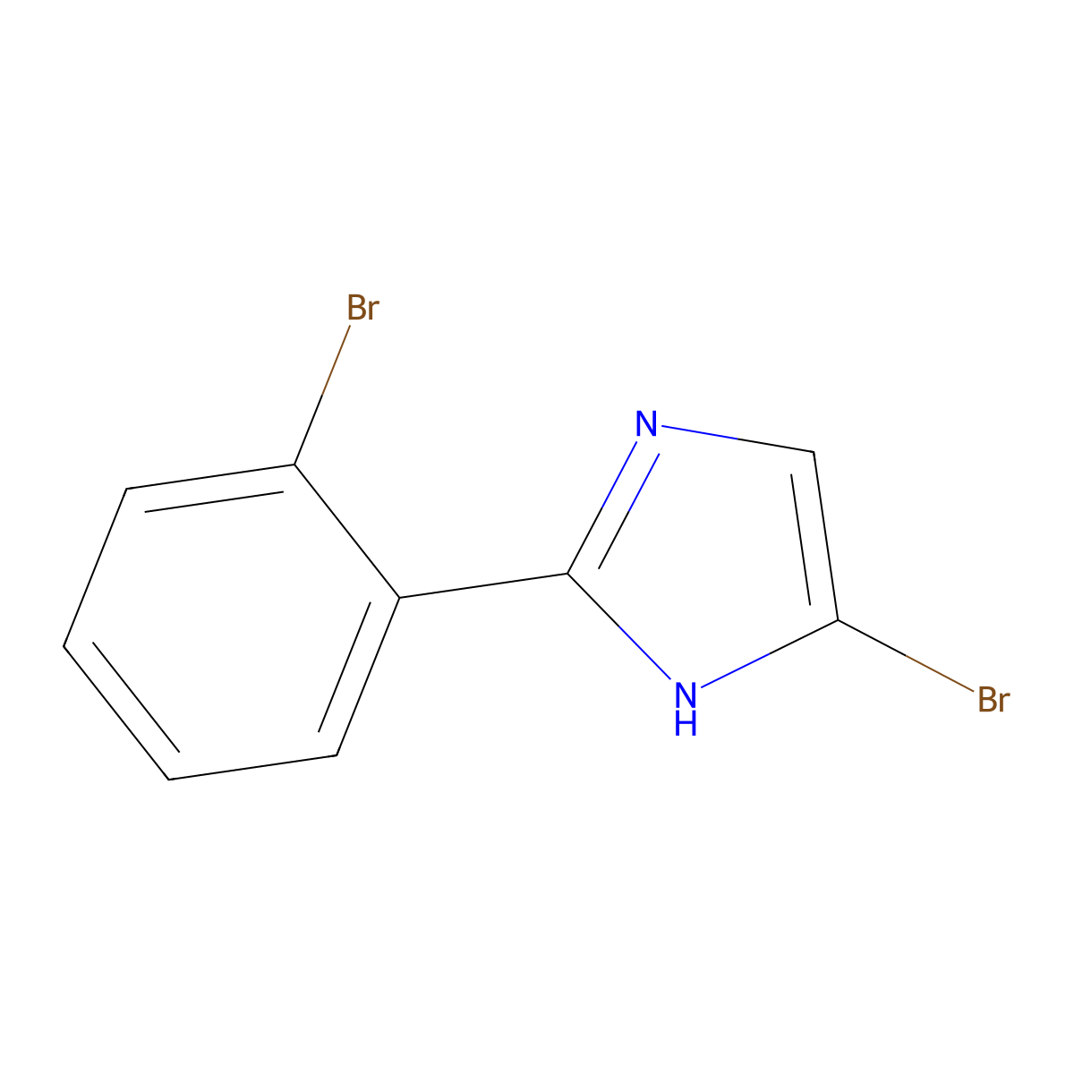 4-bromo-2-(2-bromophenyl)-1H-imidazole molecular structure, CAS 1894559-37-5