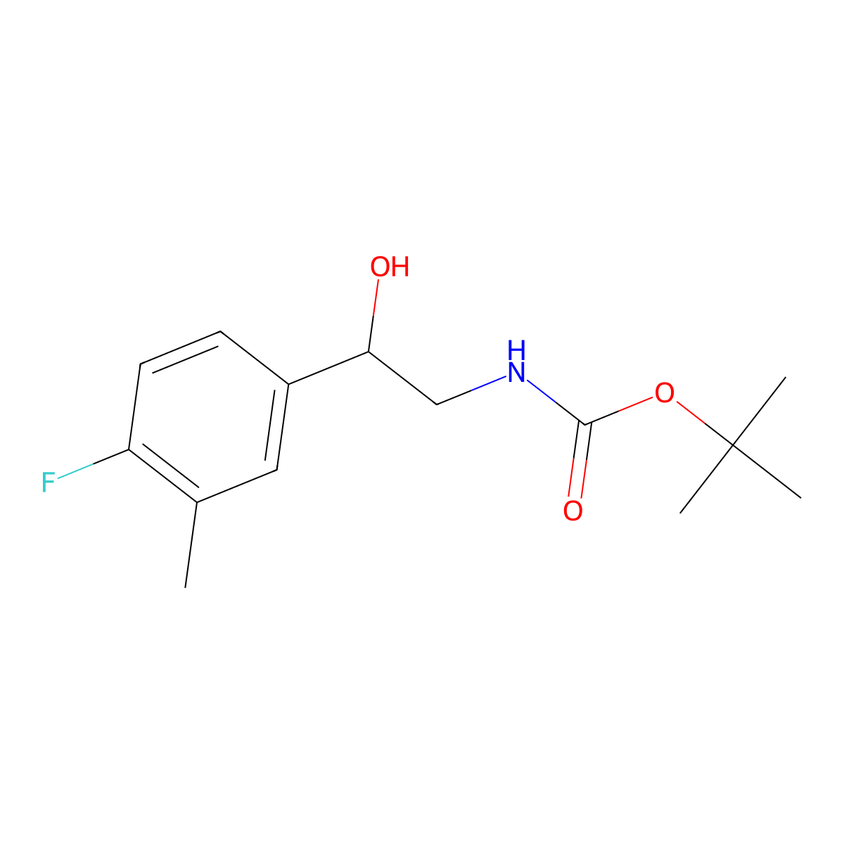 tert-butyl N-[2-(4-fluoro-3-methylphenyl)-2-hydroxyethyl]carbamate molecular structure, CAS 1894560-11-2