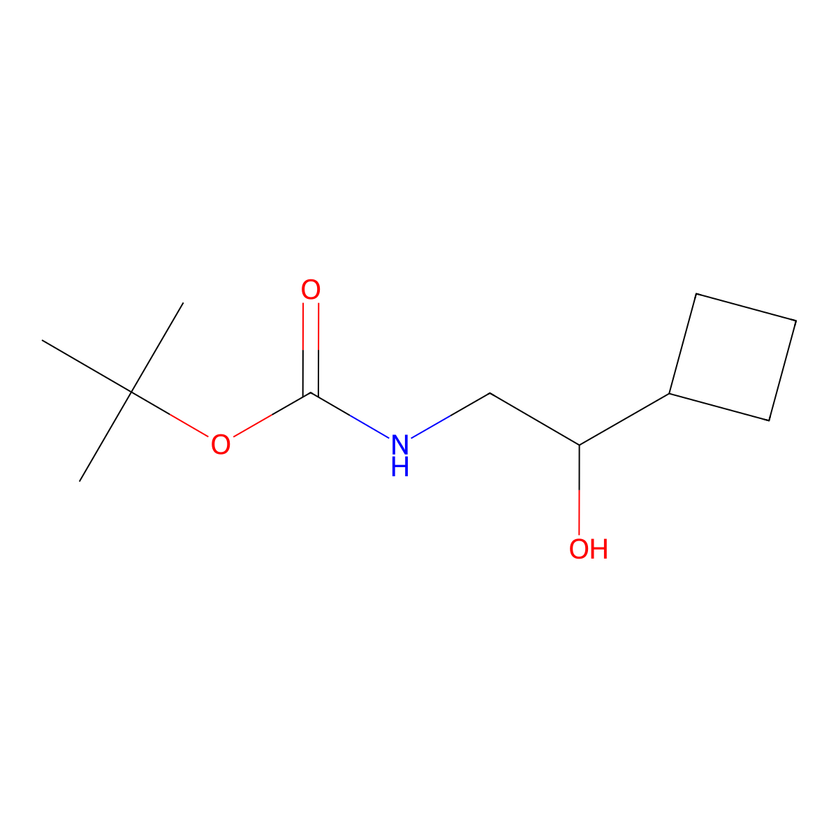 tert-Butyl (2-cyclobutyl-2-hydroxyethyl)carbamate molecular structure, CAS 1894565-78-6