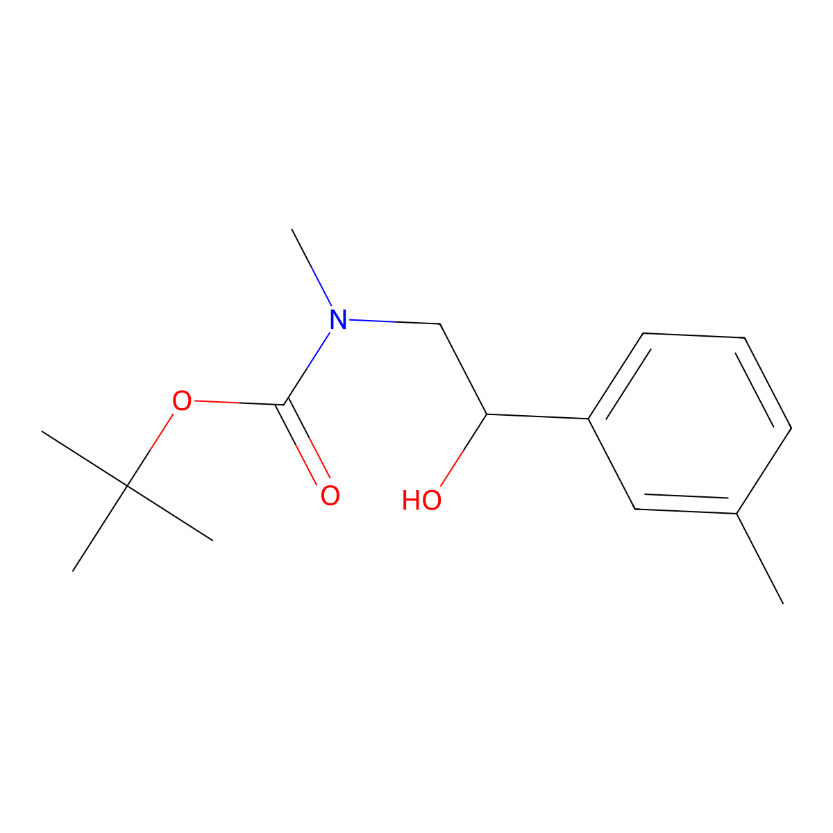 tert-butyl N-[2-hydroxy-2-(3-methylphenyl)ethyl]-N-methylcarbamate molecular structure, CAS 1894565-90-2