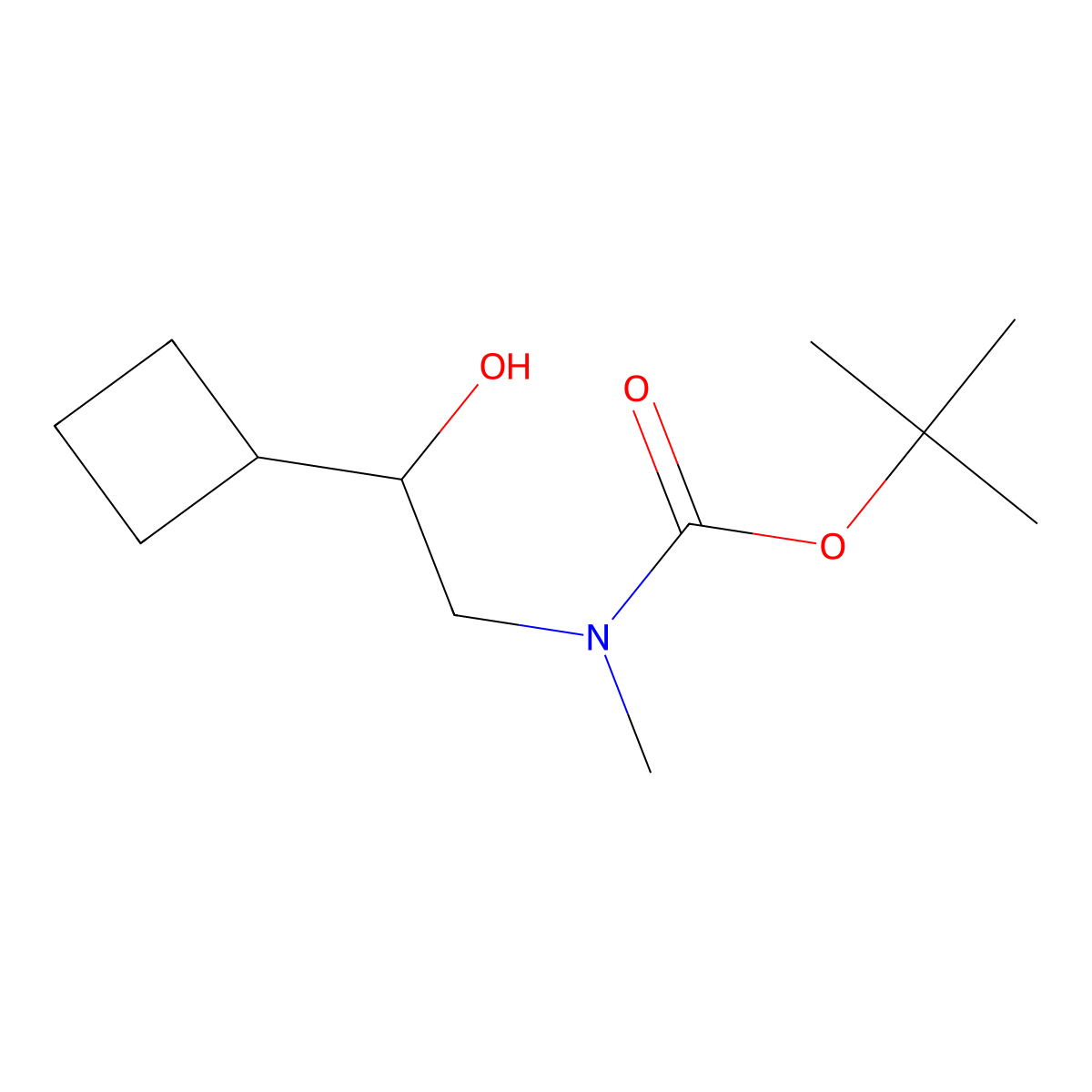 tert-butyl N-(2-cyclobutyl-2-hydroxyethyl)-N-methylcarbamate molecular structure, CAS 1894566-00-7