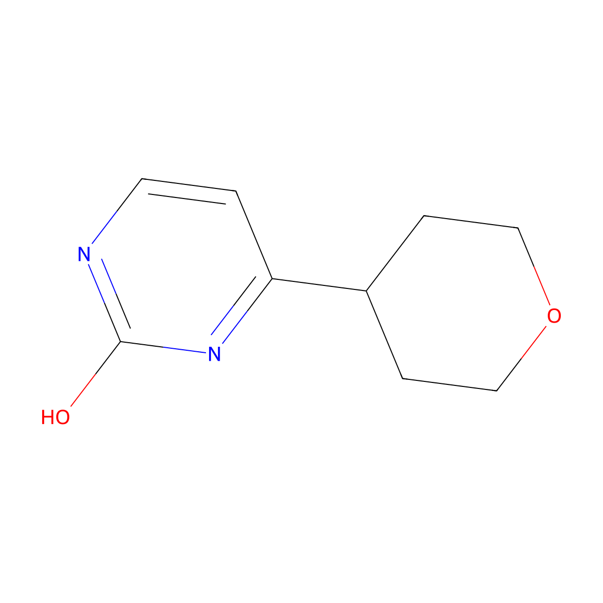 4-(tetrahydro-2H-pyran-4-yl)pyrimidin-2-ol molecular structure, CAS 1894566-32-5
