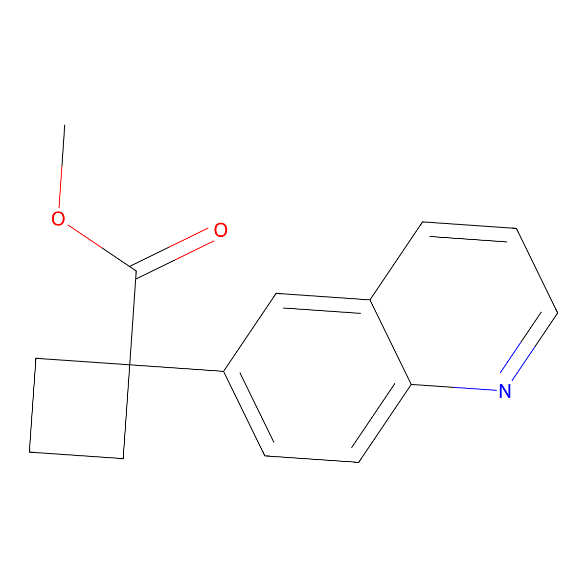 Methyl 1-(quinolin-6-yl)cyclobutane-1-carboxylate molecular structure, CAS 1894574-39-0