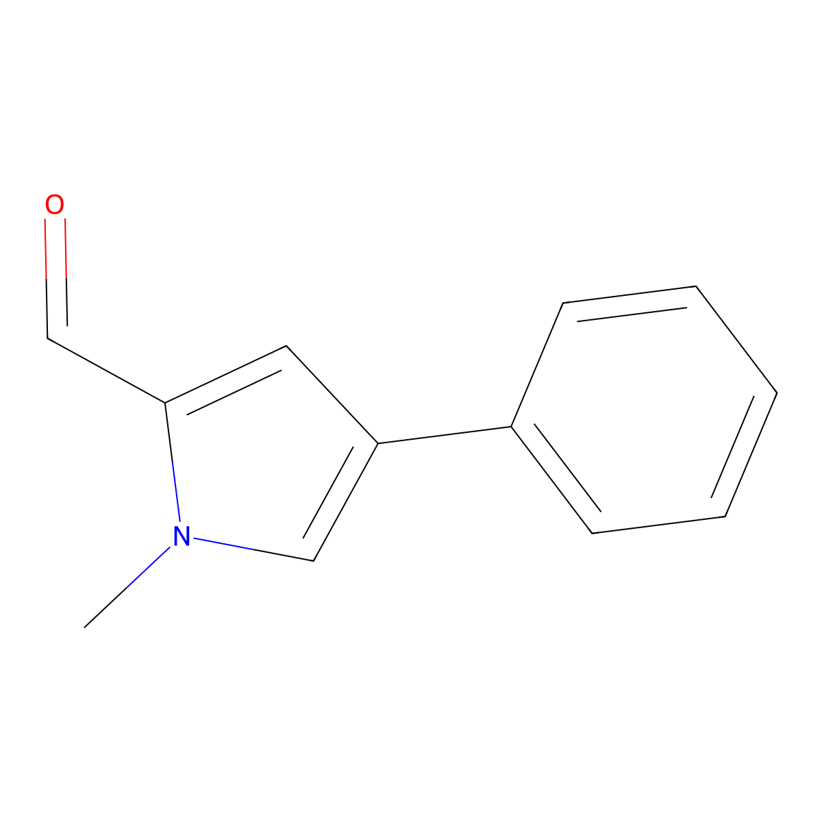 1-methyl-4-phenyl-1H-pyrrole-2-carbaldehyde molecular structure, CAS 1894638-82-4