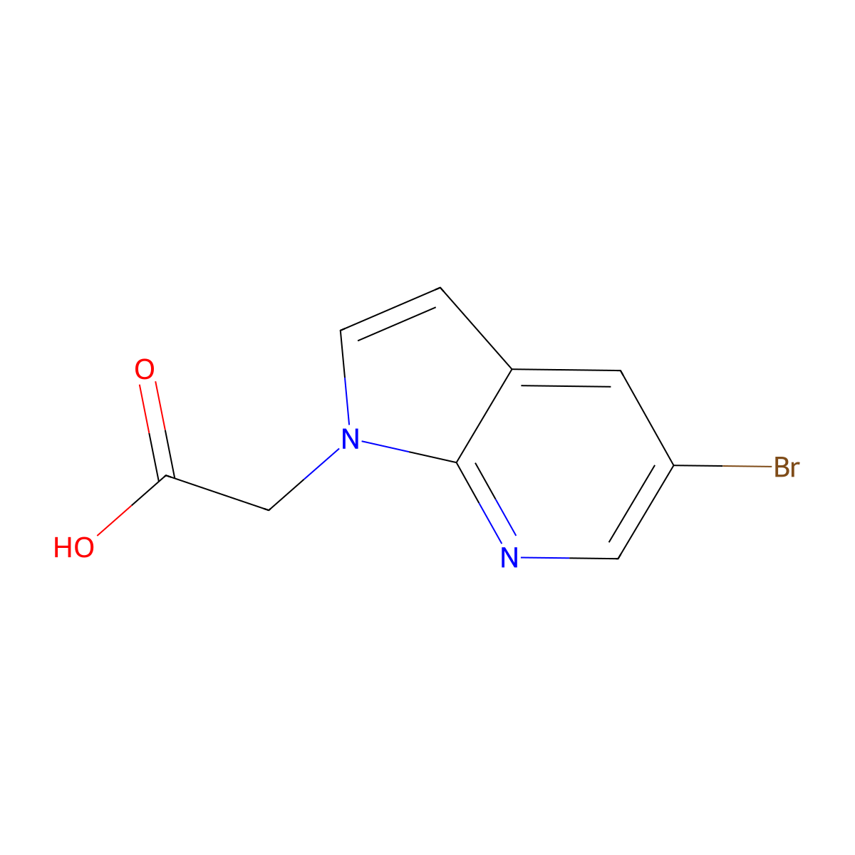 2-{5-bromo-1H-pyrrolo[2,3-b]pyridin-1-yl}acetic acid molecular structure, CAS 1894676-74-4