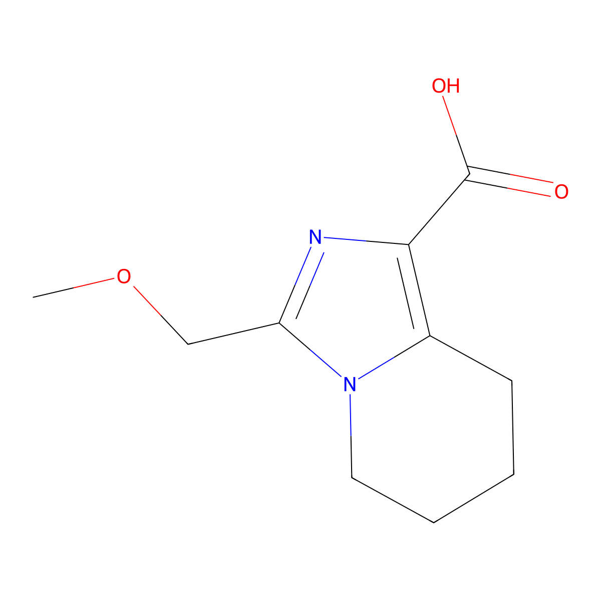 3-(methoxymethyl)-5H,6H,7H,8H-imidazo[1,5-a]pyridine-1-carboxylic acid molecular structure, CAS 1894679-65-2