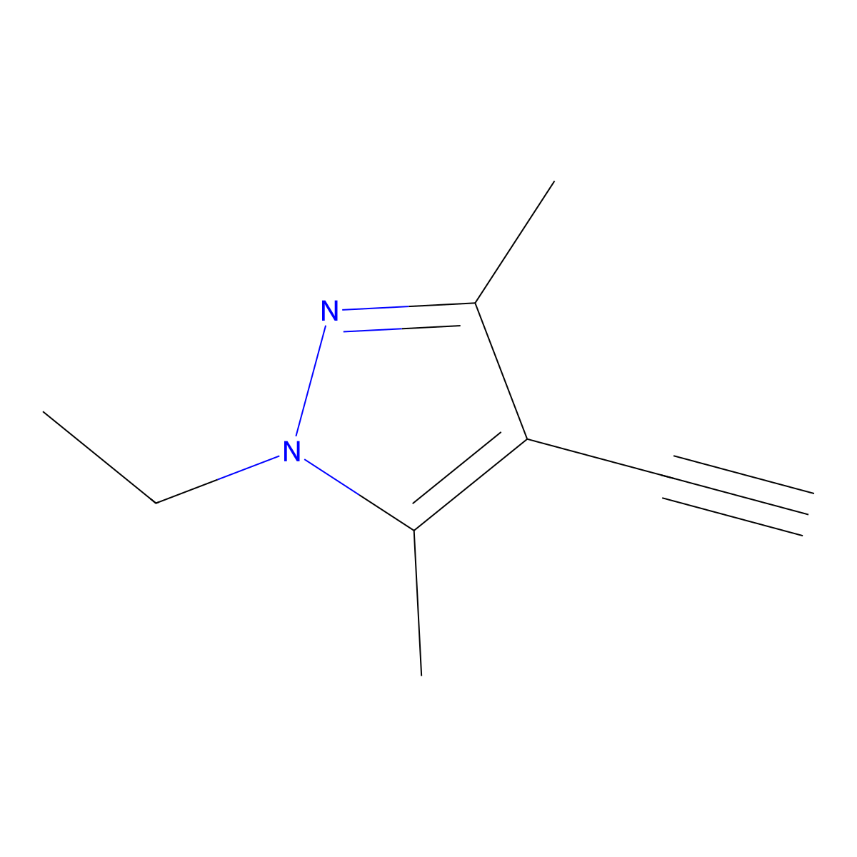 1-Ethyl-4-ethynyl-3,5-dimethyl-1h-pyrazole molecular structure, CAS 1894694-28-0