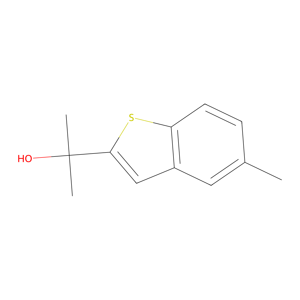 alpha,alpha,5-TrimethylbenZo[b]thiophene-2-methanol molecular structure, CAS 1894720-26-3