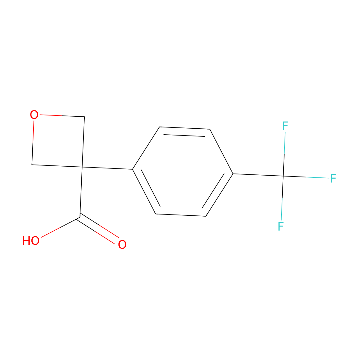 3-(4-(Trifluoromethyl)phenyl)oxetane-3-carboxylic acid molecular structure, CAS 1894778-31-4