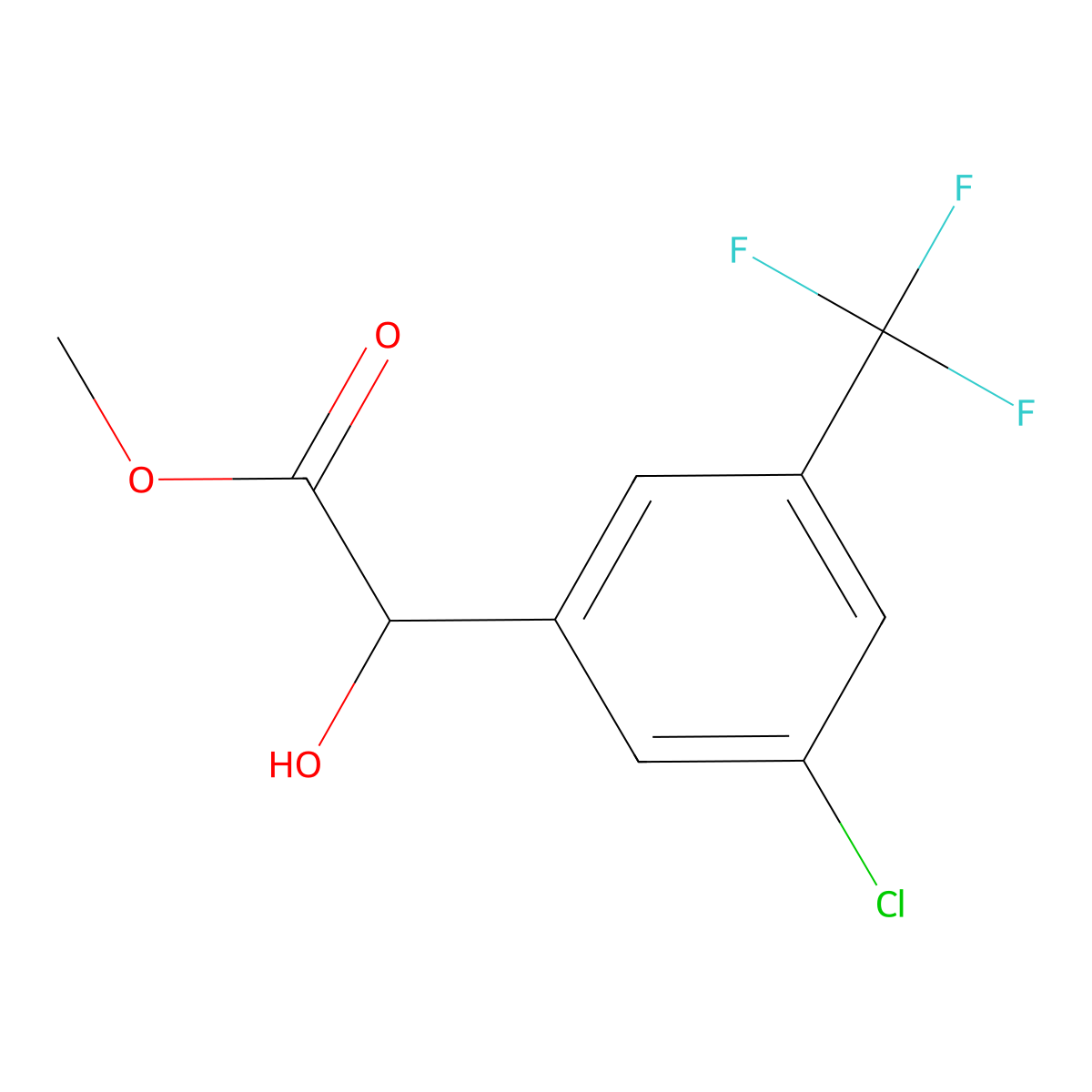 Methyl 2-[3-chloro-5-(trifluoromethyl)phenyl]-2-hydroxyacetate molecular structure, CAS 1894786-01-6