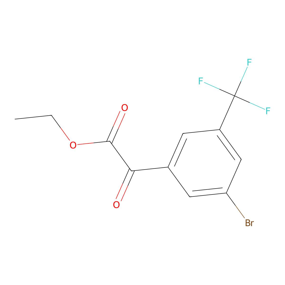Ethyl 3-bromo-alpha-oxo-5-(trifluoromethyl)benzeneacetate molecular structure, CAS 1894786-82-3