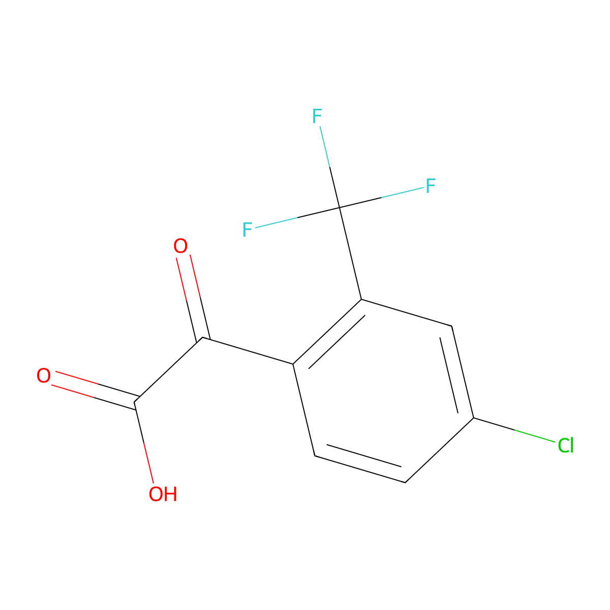 2-[4-Chloro-2-(trifluoromethyl)phenyl]-2-oxoacetic acid molecular structure, CAS 1894787-26-8