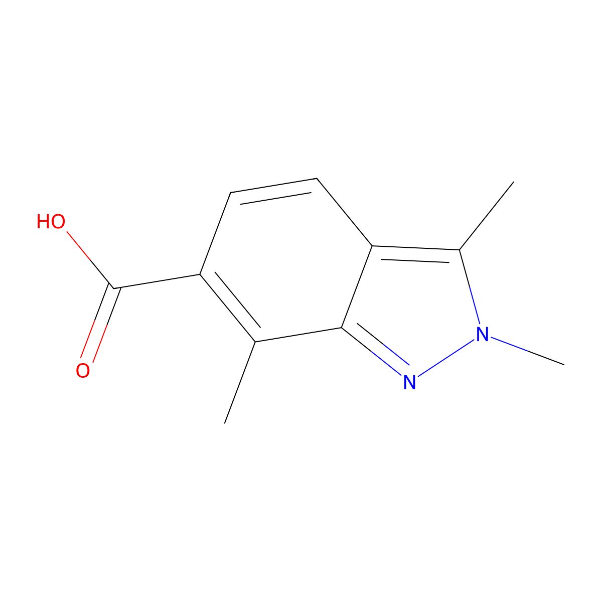 2,3,7-trimethyl-2H-indazole-6-carboxylic acid molecular structure, CAS 1894790-91-0