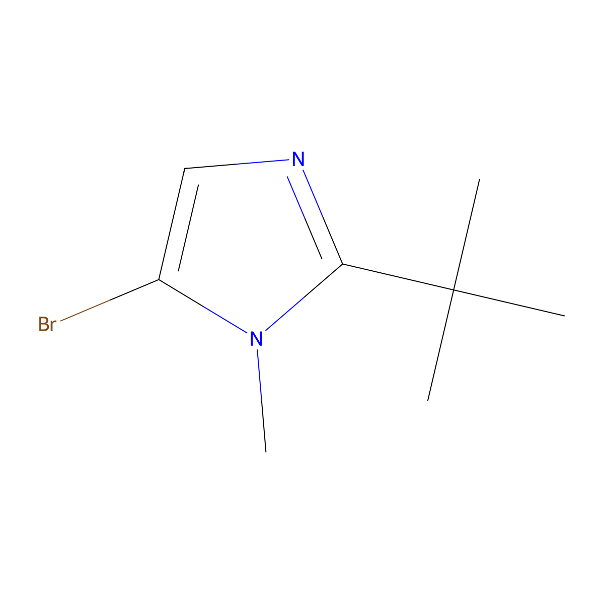 5-bromo-2-tert-butyl-1-methyl-1H-imidazole molecular structure, CAS 1894799-09-7