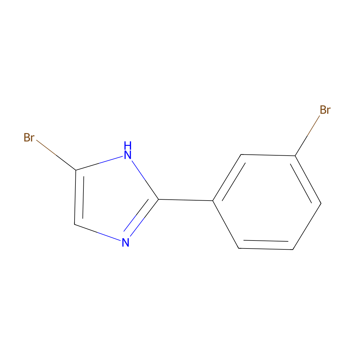 4-bromo-2-(3-bromophenyl)-1H-imidazole molecular structure, CAS 1894799-13-3