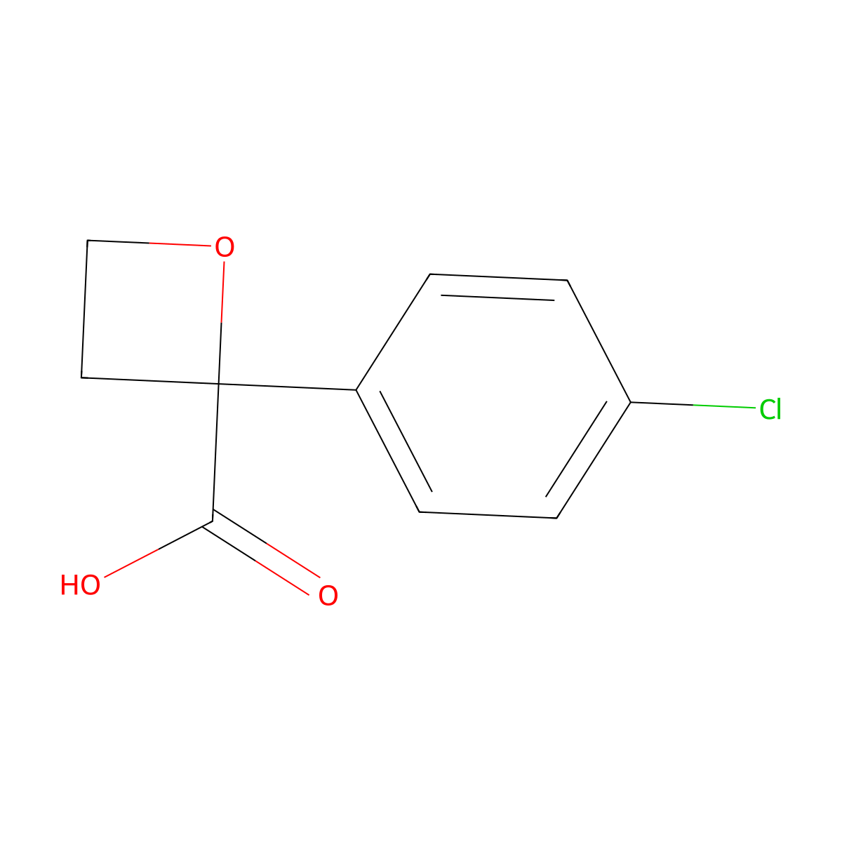 2-(4-Chlorophenyl)oxetane-2-carboxylic acid molecular structure, CAS 1894805-39-0