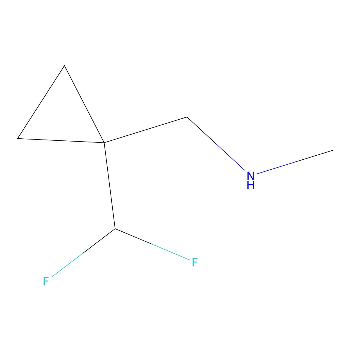 {[1-(Difluoromethyl)cyclopropyl]methyl}(methyl)amine molecular structure, CAS 1894810-17-3