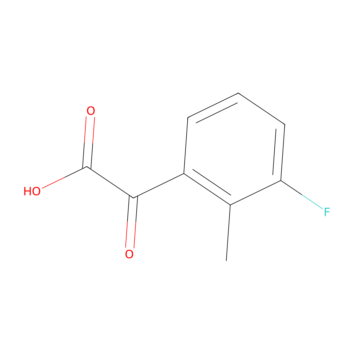 2-(3-Fluoro-2-methylphenyl)-2-oxoacetic acid molecular structure, CAS 1894823-85-8