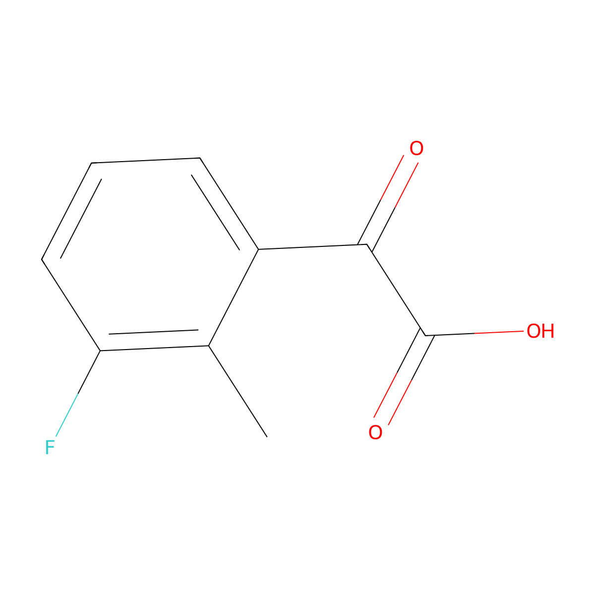 2-(3-Fluoro-2-methylphenyl)-2-oxoacetic acid molecular structure, CAS 1894823-85-8
