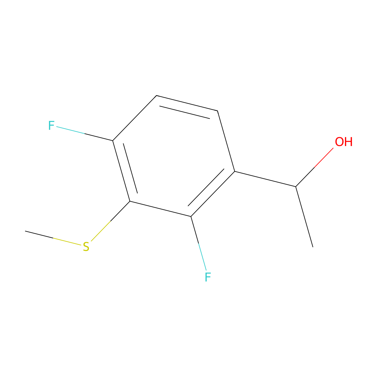 1-(2,4-Difluoro-3-(methylthio)phenyl)ethanol molecular structure, CAS 1894824-58-8
