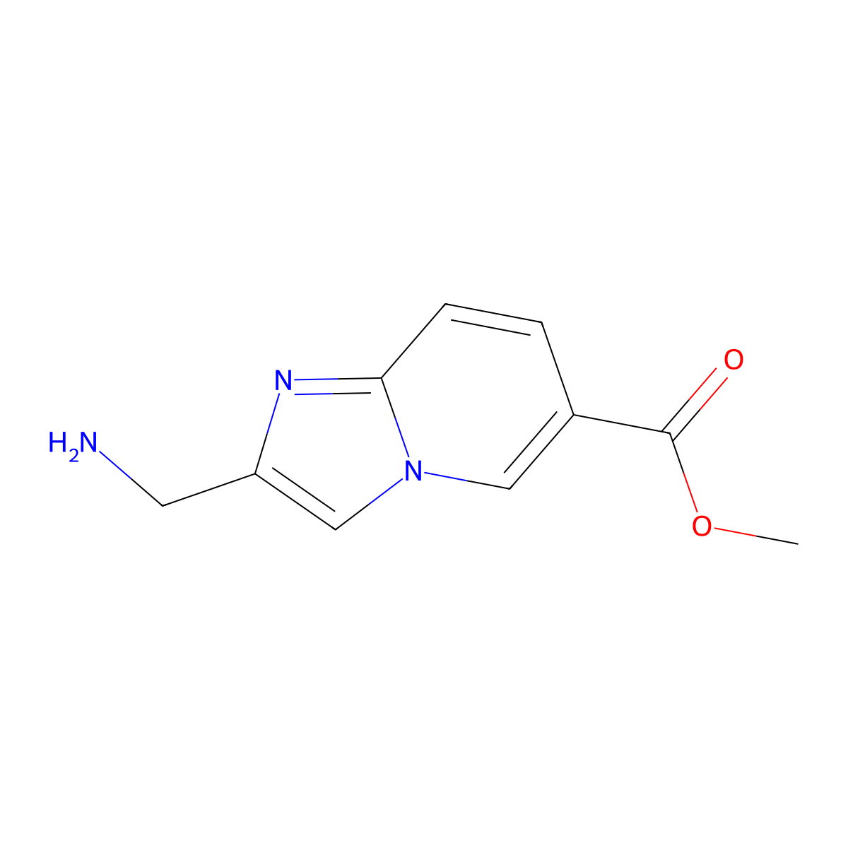 Methyl 2-(aminomethyl)imidazo[1,2-a]pyridine-6-carboxylate molecular structure, CAS 1894830-03-5