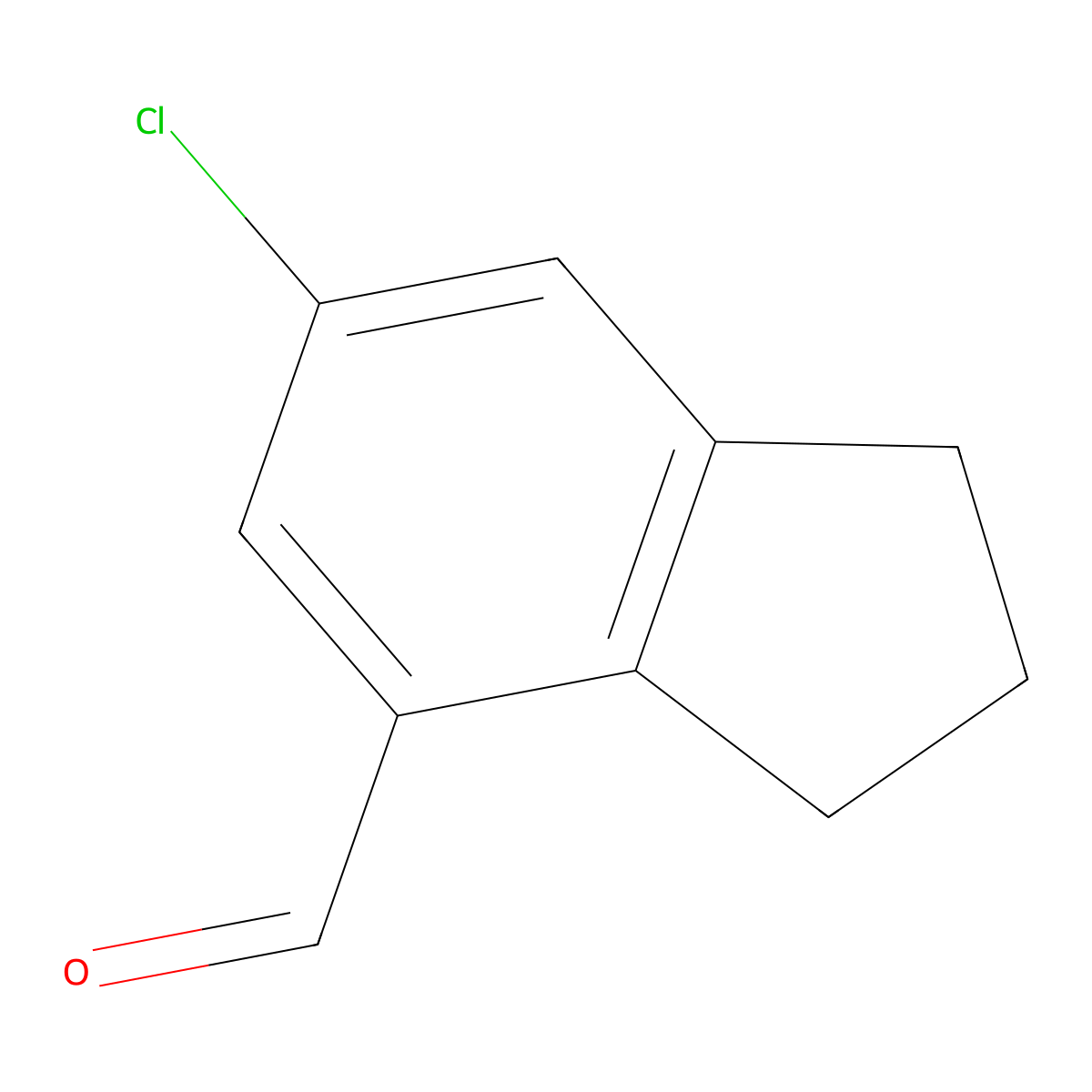 6-chloro-2,3-dihydro-1H-indene-4-carbaldehyde molecular structure, CAS 1894831-15-2
