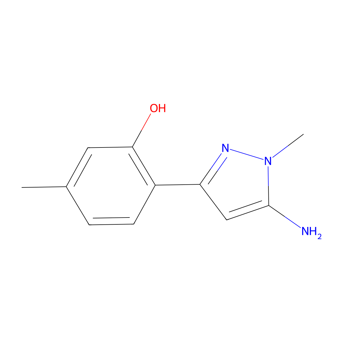 2-(5-amino-1-methyl-1H-pyrazol-3-yl)-5-methylphenol molecular structure, CAS 1894831-71-0