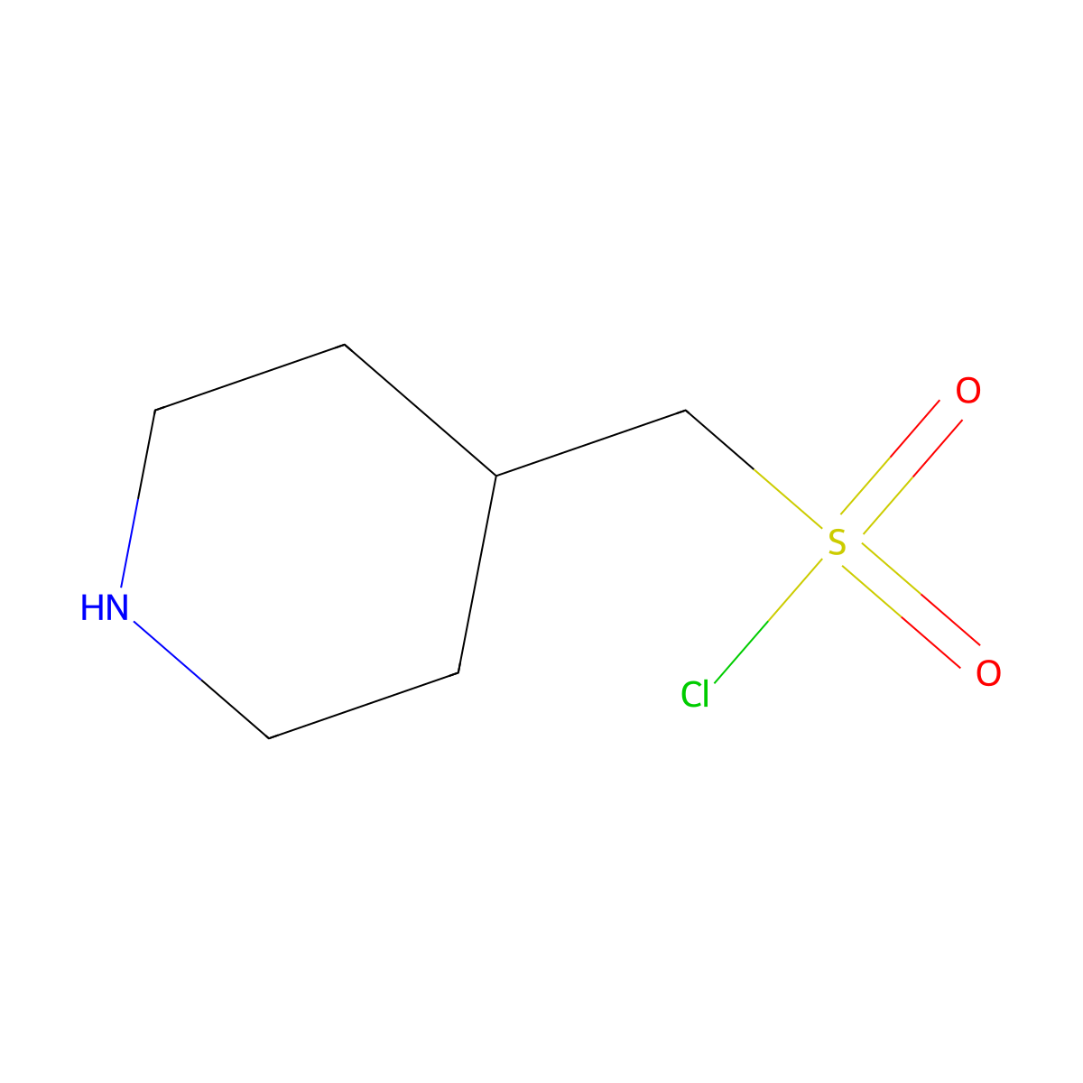 (Piperidin-4-yl)methanesulfonyl chloride molecular structure, CAS 1894832-23-5