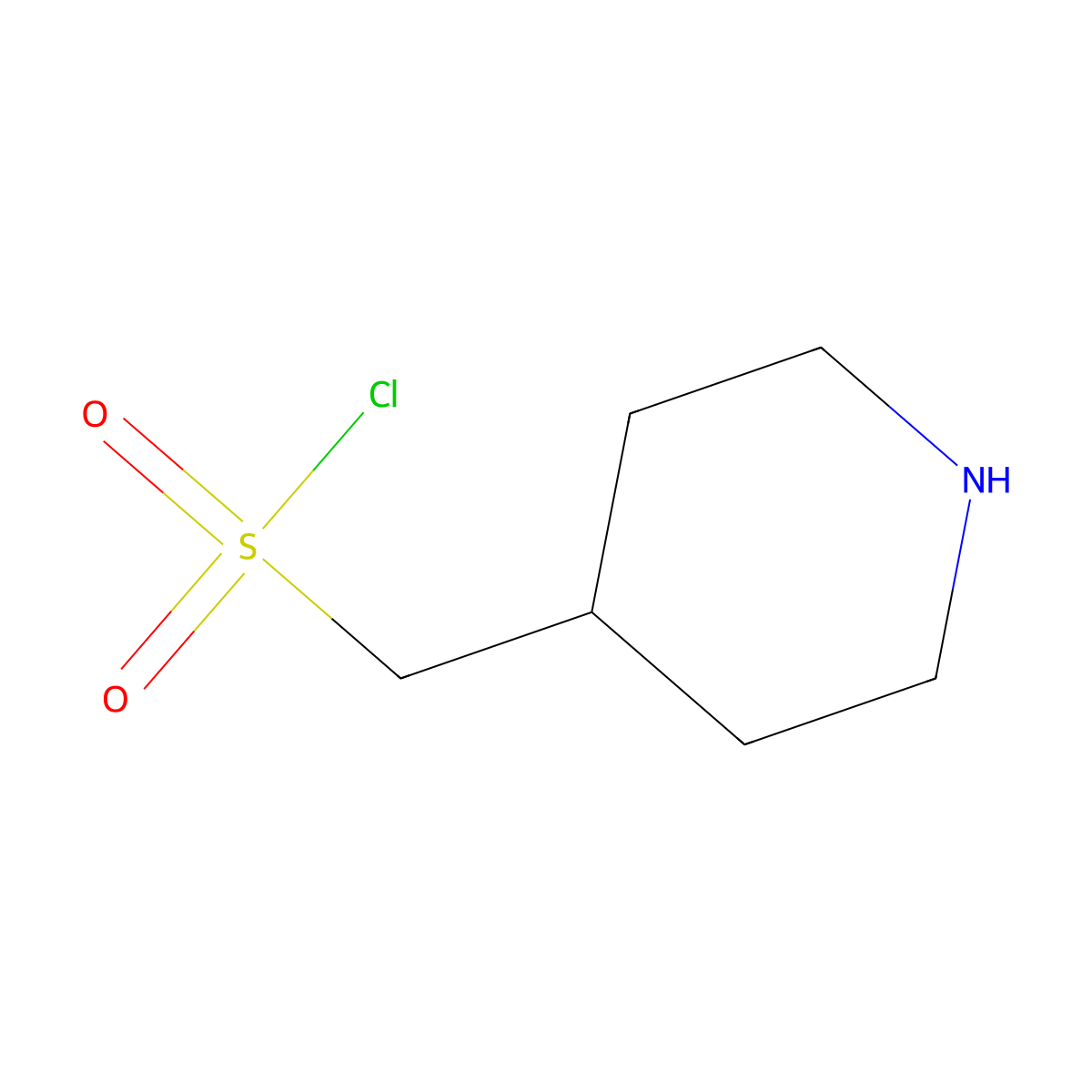 (Piperidin-4-yl)methanesulfonyl chloride molecular structure, CAS 1894832-23-5