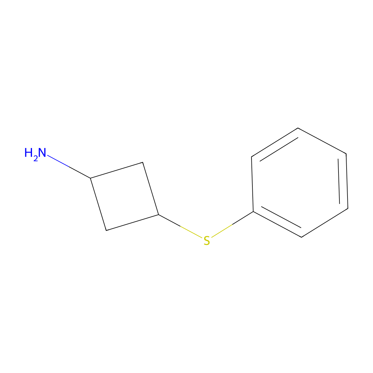 3-(Phenylsulfanyl)cyclobutan-1-amine molecular structure, CAS 1894848-28-2