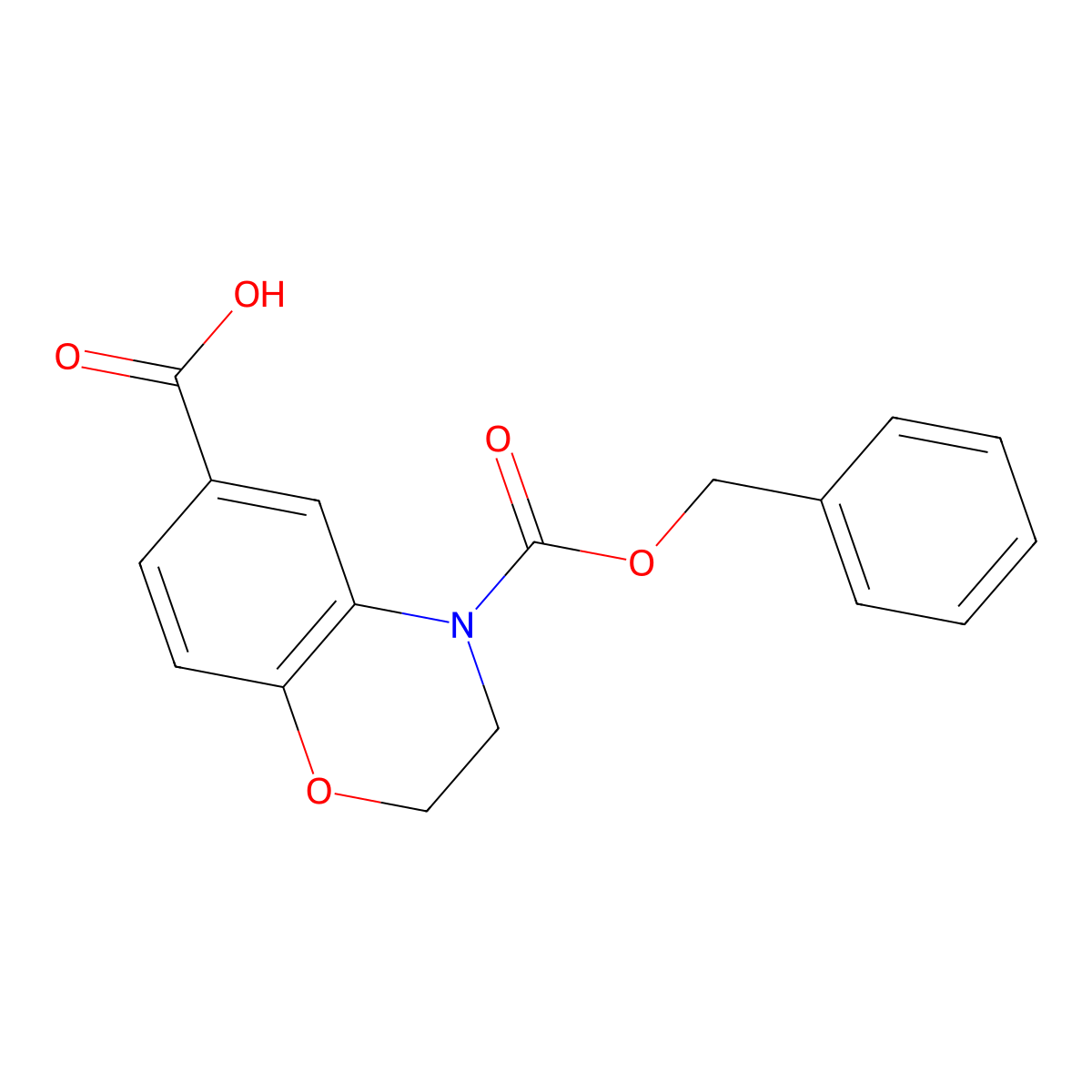 4-[(benzyloxy)carbonyl]-3,4-dihydro-2H-1,4-benzoxazine-6-carboxylic acid molecular structure, CAS 1894848-88-4