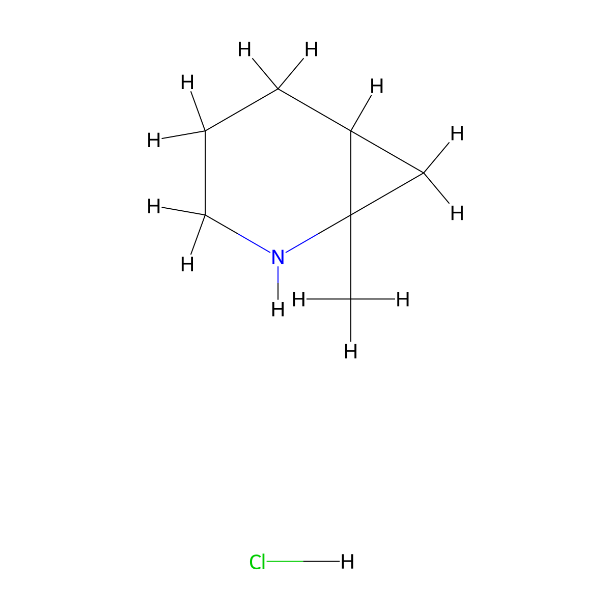 1-Methyl-2-azabicyclo[4.1.0]heptane hydrochloride molecular structure, CAS 1894850-85-1